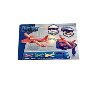 Catapult Glider Gun Dinosaur Airplane Launcher Foam Throwing Gliding 3 Planes